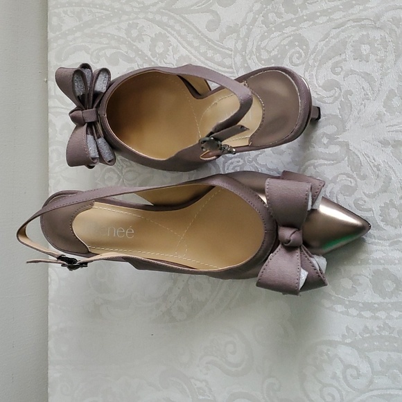 J. Renee Gabino Slingback Shoes New Pewter Powder - Picture 3 of 9